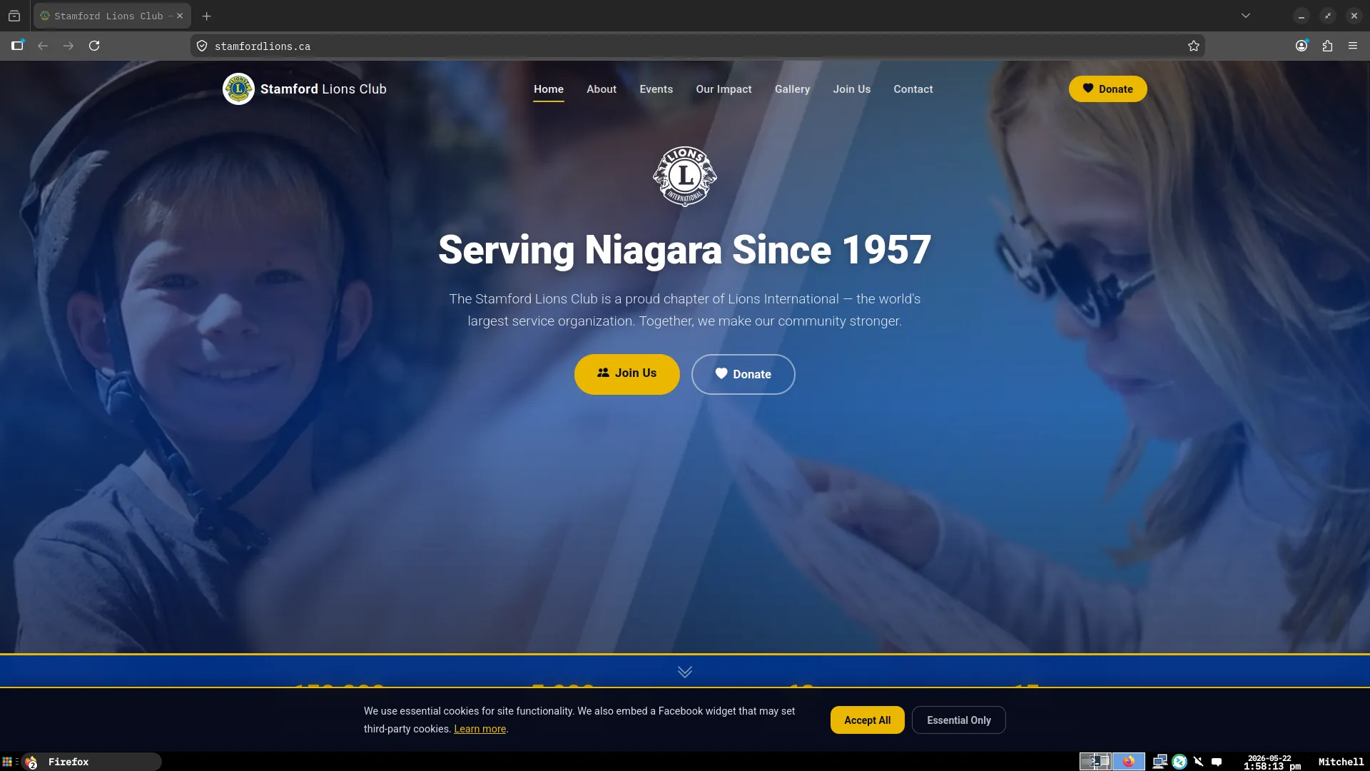 Lions Club Website screenshot 1